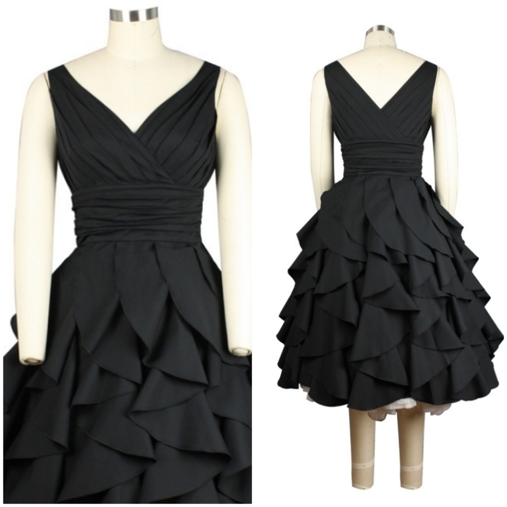 Ruffle Sleeveless Party Pin Up Dress - Picture 3 of 6